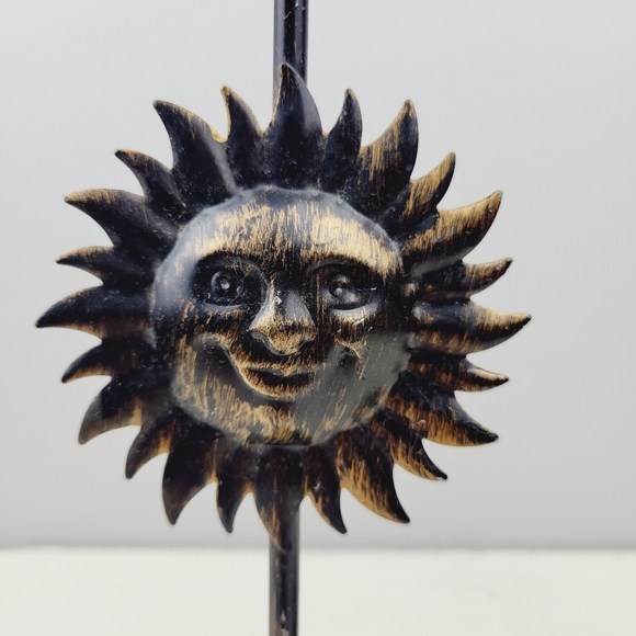 Vintage Celestial Sun Metal Taper Candle Holders Set of 2 - Picture 2 of 15